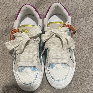 Kurt Geiger White Multicolor Accent Sneakers